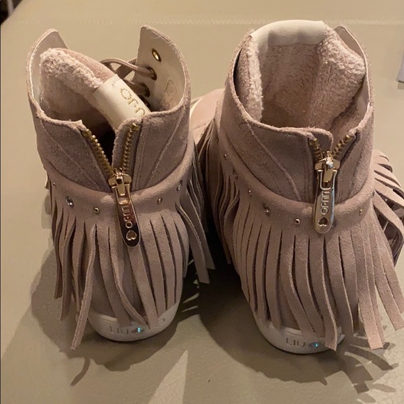 Italian sued high top with fringe boots 39 - Picture 3 of 8